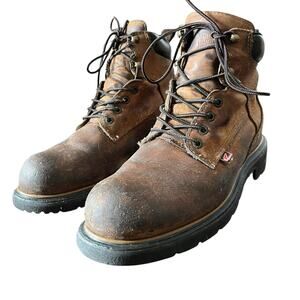 Red Wing 912 Steel Toe Work Boots Mens 8.5 Brown Leather Oil Slip Resistant ASTM